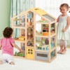Costway Kids Wooden Dollhouse with 7 Rooms 18 Pcs Furniture Accessories 2 Figures - 2 of 4