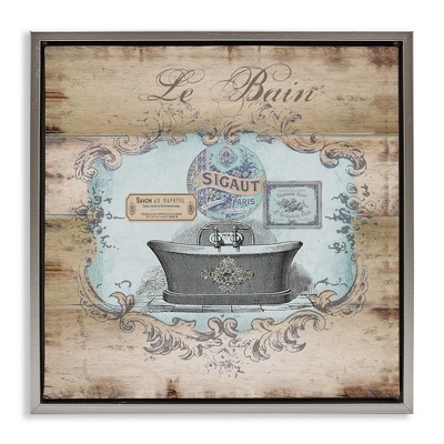 Stupell Industries Le Bain Vintage Style Bath, 25" x 25"