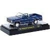 1977 Chevrolet Cheyenne 10 Truck Blue Metallic with White Top and Blue Interior Limited Ed 1/64 Diecast Model Car by M2 Machines - 2 of 3