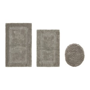 Lux Premium 100% Cotton  Ultra-Soft Tufted Solid Reversible 3 Piece Bath Rug Set, Water-Absorbent, Durable, Machine Washable Bathroom Rug - 1 of 4
