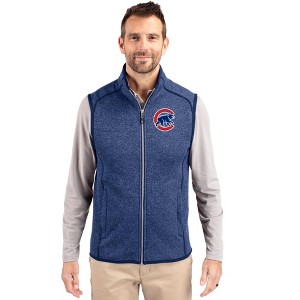 Chicago Cubs Cutter & Buck Mainsail Sweater-Knit Mens Full Zip Vest - 1 of 1