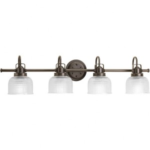 Progress Lighting Archie Collection, 4-Light Wall Sconce, Venetian Bronze, Prismatic Glass Shade - 1 of 4