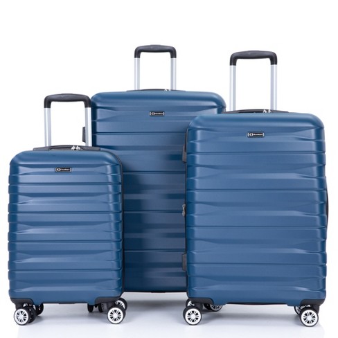 3 Piece Spinner Luggage Set Hard Shell Lightweight Suitcase