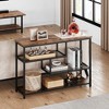 Whizmax Console Table, 4-Tier Sofa Tables Narrow Entryway Table with Glass Shelf and Metal Frame, 39.4" Behind Couch Table, Rustic Brown - 3 of 4