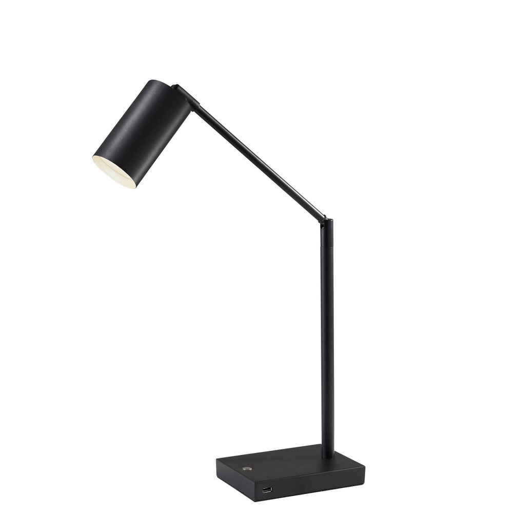 Photos - Floodlight / Garden Lamps Adesso 15.5" x 32.5" Colby Desk Lamp  Black  (Includes LED Light Bulb)