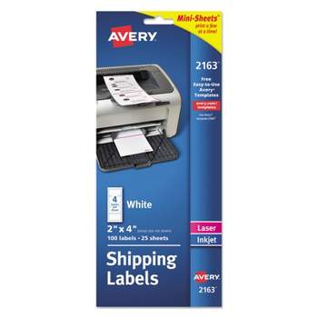 Avery Mini Sheets Address Labels 2 x 4 White 100/Pack 2163