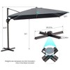 Crestlive Products 9x12FT Cantilever Umbrella UV30+ Outdoor 360 Degree Rotation Offset Umbrella 6 Heights Adjustable Patio Umbrella - 3 of 4