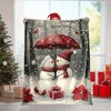 Lomsoe Christmas Snowmen with Umbrellas Print, Soft & Warm Flannel Blanket, Home & Office Decor. - 2 of 4
