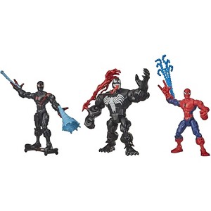 Marvel Super Hero Mashers Web-Slinging Pack, 3x 6-Inch Buildable Figures – Spider-Man, Venom, Miles Morales, 27 Mix & Match Pieces, Kids Toy Set - 1 of 4