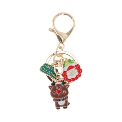 Unique Bargains Christmas Keychain Double Ring Lobster Clasp Zinc Alloy 3.15" 1Pc