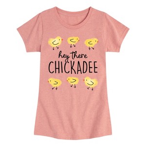 Girls' - Instant Message - Hey There Chickadee Fitted Short Sleeve Graphic T-Shirt - 1 of 4