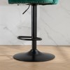 CAVINAS 24.8"-33"Chic Velvet Bar Stools Counter Height,Set of 2,360°Swivel Barstools with Adjustable Lifting,Back Tufted&Matte Black Footrest - 4 of 4