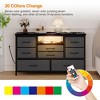 Jojoka 8-Drawer Dresser, Fabric Storage Tower for Bedroom, TV Console Table with Adjustable LED Lights, Adjustable Feet, for Living Room - 4 of 4