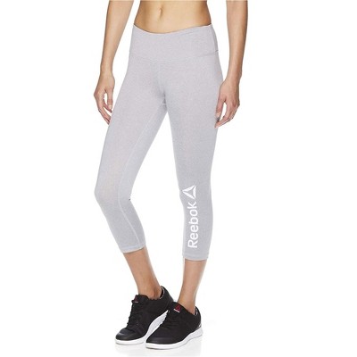 Reebok Womens Branded Capri Compression Athletic Pants
