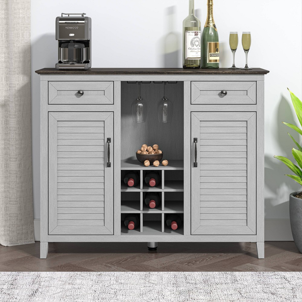 Festivo 48" 9 Bottle Wine Cabinet Gray