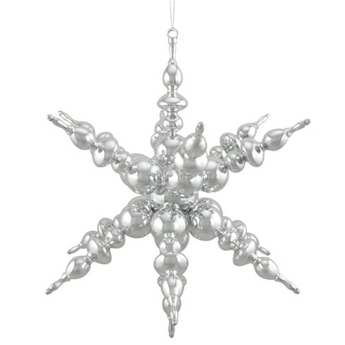 Northlight 24ct Glitter Snowflake Christmas Ornament Set 4 - White : Target