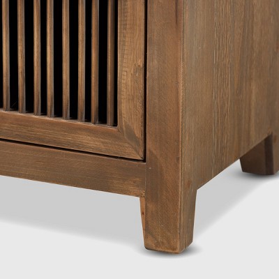 Clement Rustic Medium Oak 2-Drawer Spindle Nightstand