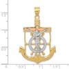 Black Bow Jewelry 14k TriColor Gold Diamond-cut Mariner's Crucifix Cross Pendant - 4 of 4