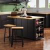 Rolling Kitchen Island, with Spice Rack, Towel Rack, Open Side Racks, Power Outlet and Storage Drawers, Multiple Design Styles and Color Combinations - 4 of 4