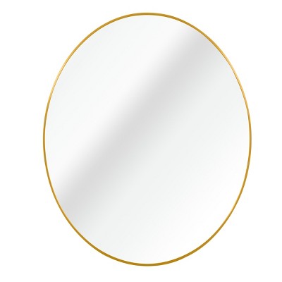GlasFlength Decorative Wall Mirrors Simple Small Mirror Wall Art Wall Mirror Bathroom Mirrors for Over Sink Living Room, Gold, 30"*30"*1.1"