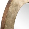 Howard Elliott 36" Round Wood Framed Textured Metal Wall Mirror: Beveled Glass, Champagne Silver Tone, No Assembly Required - 4 of 4
