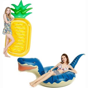 Jasonwell Giant 76" Pineapple Pool Float & Inflatable T-Rex Dinosaur Pool Float Tube for Kids, Boys & Girls – Perfect for Summer Beach & Pool Parties - 1 of 4