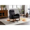 PAGED Premium Linen Accent Chair with Solid Wood Legs & Convenient Side Pocket, High-Back Rocking Armchair for Living Room, Natural Beige - 2 of 4