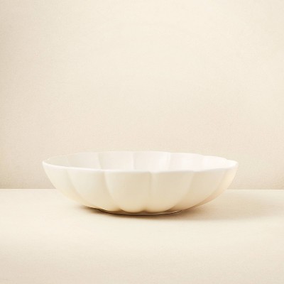101oz Stoneware Scalloped Serving Bowl Cream - Opalhouse™ designed with Jungalow™