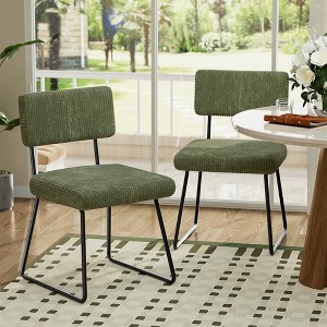 Aheaplus Dining Chairs Set of 2/4/6/8, Tufted Velvet Upholstered Metal Side Chair - 1 of 4