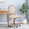 Swivel Office Chair with Rolling Caster and Height Adjustment,French Country Office Chair,Wooden Chair for Home Workspace-Cuddlewood - 2 of 4