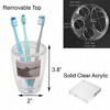 Evideco French Home Goods Elegant Clear Toothbrush Holder Stand for Bathroom Vanity - Durable, Easy to Clean, and Stylish Bathroom Accessory - 3 of 4
