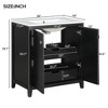 30"W Bathroom Vanity with Ceramic Sink, Shaker Style Vanities with 2 Doors and 2 Drawers, Black, 4L - ModernLuxe - 3 of 4