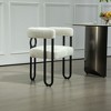 CENGHU Dining Chairs, Contemporary Designed PU Fabric Upholstered Barrel Side Chairs with Black Metal Legs, Round Kitchen Accent Chairs, Beige - 2 of 4