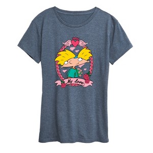 Women's - Hey Arnold! - Valentine's My Love Short Sleeve Graphic T-Shirt - 1 of 4
