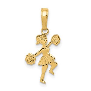 Black Bow Jewelry 14k Yellow Gold Small Cheerleader Pendant - 1 of 4