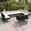 vidaXL Patio Lounge Set Outdoor Sectional Sofa Set Table Poly Rattan Black - 2 of 4