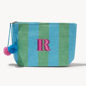 Personalization Mall Tropical Tides Embroidered Paper Straw Zip Pouch - 1 of 1