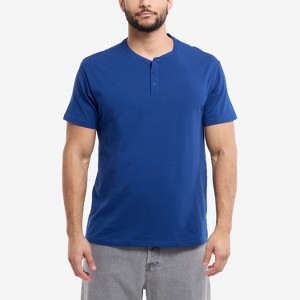X RAY Men's Basic Henley Neck Short Sleeve T-Shirt - 1 of 4