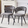 Racxily Set of 2 Velvet Dining Chairs, Modern Upholstered Accent Chairs with Metal Legs for Dining Room & Kitchen - 4 of 4