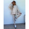 Mocamel Women's Tight Pants Loose Side Split Sweatshirt suit 2 piece Casual Sporty Style - 2 of 4