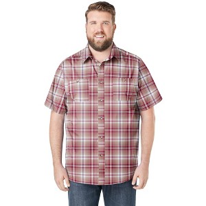 KingSize Short-Sleeve Plaid Shirt - 1 of 4