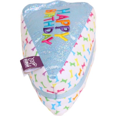 Multipet Birthday Cake Slice Dog Toy - Blue (6")
