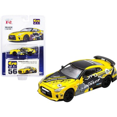 Nissan GT-R R35 RHD #73 Yellow w/ Graphics Dunlop Simola Hillclimb 1st Special Ltd Ed to 1200 pcs 1/64 Diecast Model by Era Car