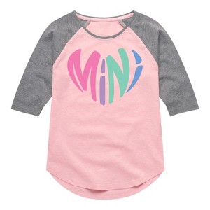 Girls' - Instant Message - Mini Heart Shirt Tail Raglan Graphic T-shirt - 1 of 4