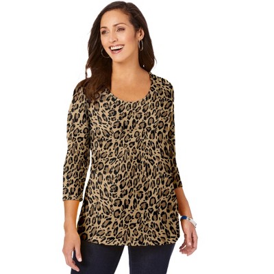 Jessica London Women's Plus Size Stretch Cotton Scoop Neck Tee
