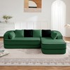 106" Teddy Velvet L-Shaped Sectional Sofa with Chaise, Boneless 32D High-Density Foam, Fluffy Comfy Couch with Curved Armrests, No Assembly - 3 of 4