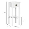 FURNIinspire End Tables Slim Side Table Living Room Sofa Table 2-Tier Narrow Night Stand with Drawer Shelf for Bedroom, White, 11.8"*11.8"*29.5" - 3 of 4