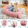 71"L Human Dog Bed with Blanket, 2 Side Storage Pockets and Portable Handle, Removable Cover, High-Density Foam Human Size Dog Bed for Adult - 3 of 4