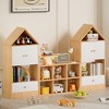 67.72"Versatile Children's Bookshelf with House-Shaped Design, Multi-Functional Storage,White - 2 of 4