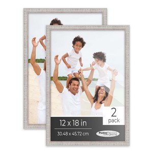 PosterPalooza | Pack of 2 Rustic White Picture Frames | Solid Wood | UV-Resistant Acrylic | Easy Gallery Wall - 1 of 4